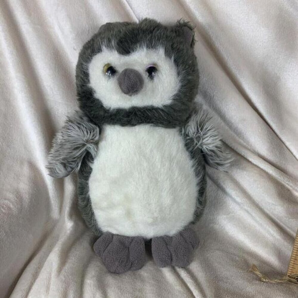 Toys R Us Owl Plush Gray White 11inchSoft Stuffed Animal Toy Gray White​
